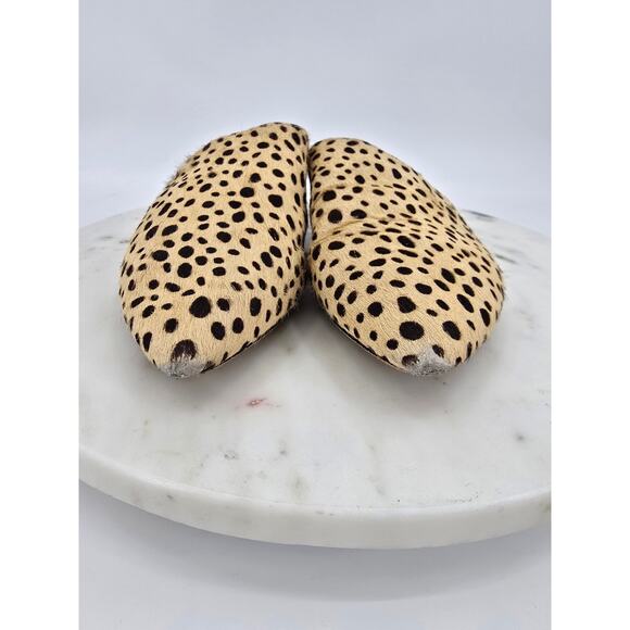 Dolce Vita Ekko Leopard Calf Hair Pointed Toe Slides - Picture 3 of 10